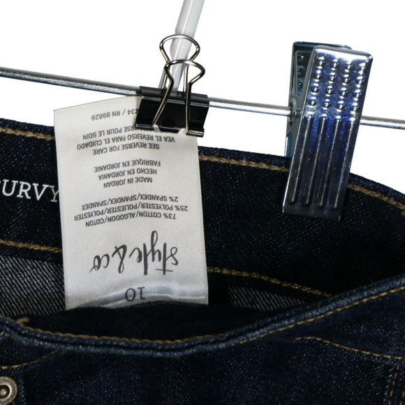 Style & Co Curvy Capri Jeans Blue Stretch Denim Womens Size 10 Cuffed 32 x 23 - Picture 10 of 10